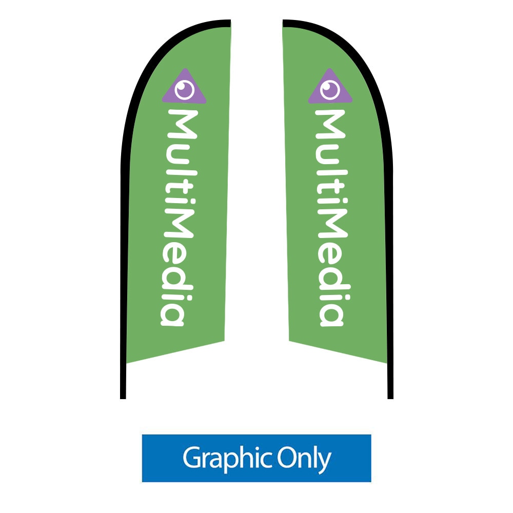 8.25 ft. Small Falcon® Flag — Graphic Only / Double Sided / Spike Base